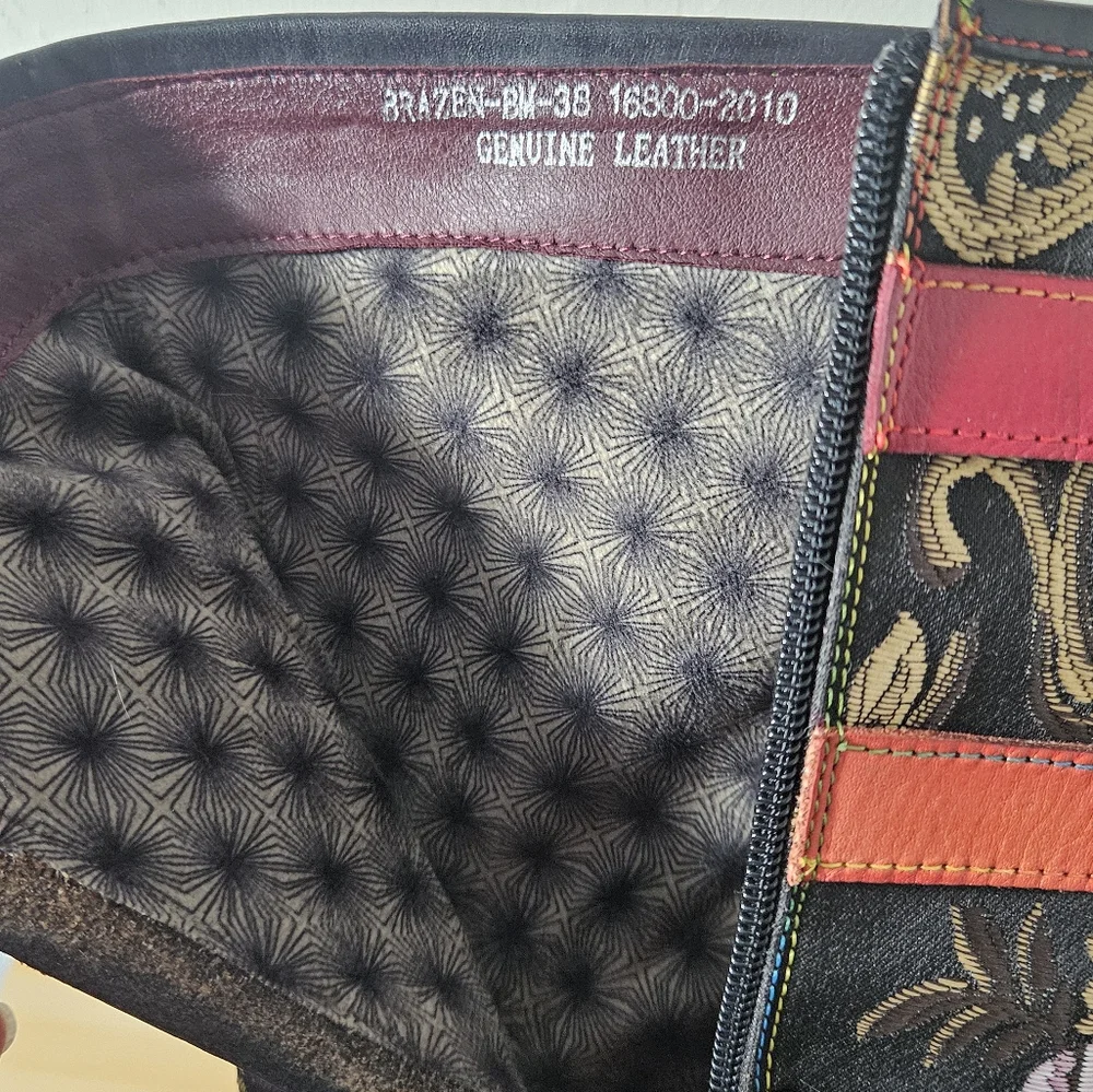 NIB!  L' ARTISTE BY SPRING STEP Floral Heeled Boots, Women's Size 7.5-8 M/ EU 38 - Picture 10 of 12